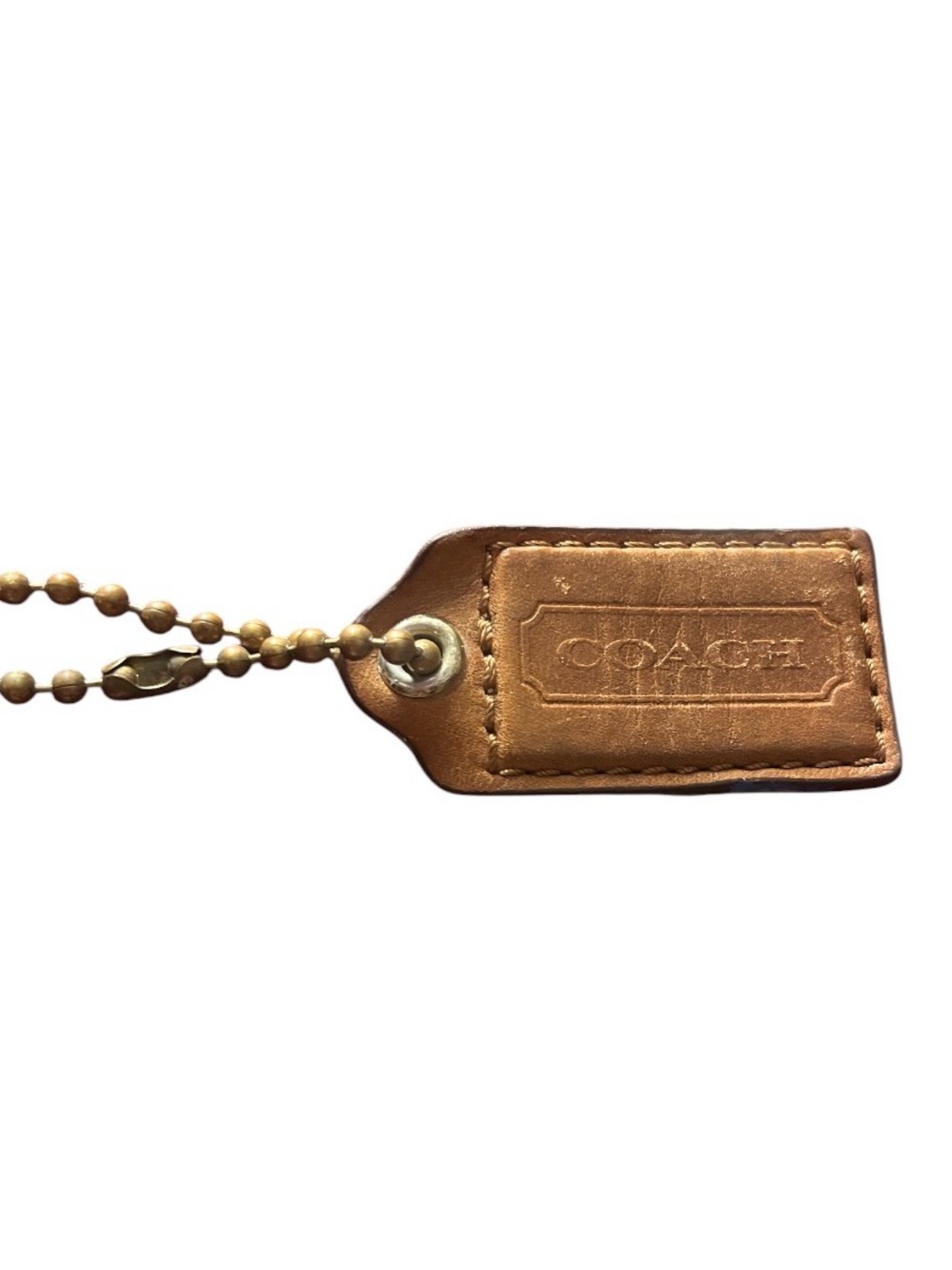 Vintage Coach Brown Leather Slim Hangtag Replacement Fob